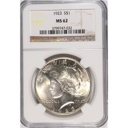 1923 PEACE DOLLAR NGC MS-62