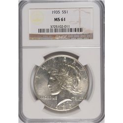 1935 PEACE DOLLAR NGC MS-61