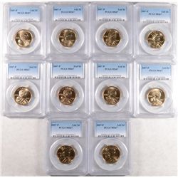 (10) 2007 SACAGEWEA DOLLARS PCGS MS-67