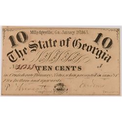 1863 TEN CENT STATE OF GEORGIA