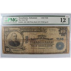 1902 $10 NATIONAL TEXARKANA, AR #7138 PMG 12