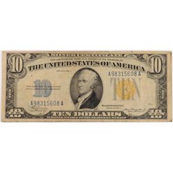 1934 $10 SILVER CERTIFICATE (NORTH AFRICAN)