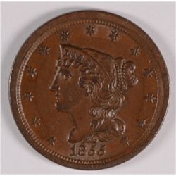 1855 HALF CENT MS-64+
