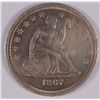 Image 1 : 1867 SEATED LIBERTY QUARTER AU SCARCE DATE ATTRACTIVE TONE
