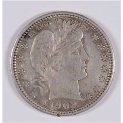 1902 Barber Quarter XF-AU FINE
