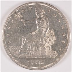 1875-CC TRADE DOLLAR, AU-58,  RARE CARSON CITY MINT!