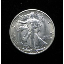 1945-S Walking Liberty Half Dollar Choice Gem Unc