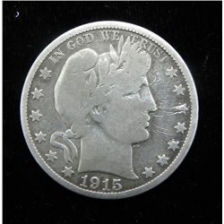 1915-D Barber Silver Half Dollar