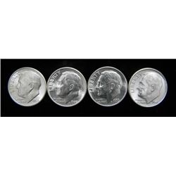 4 Choice Gem Unc Different Date Roosevelt Dimes