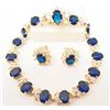 Image 1 : 18K GOLD FILLED SAPPHIRE JEWELRY SET