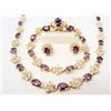 Image 1 : 18K GOLD FILLED AMETHYST JEWELRY SET