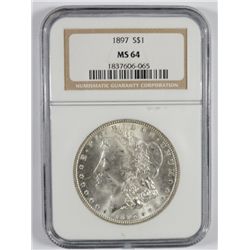 1897 MORGAN DOLLAR NGC MS-64