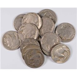 15 1925-D BUFFALO NICKELS AVERAGE CIRC