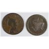 Image 2 : 1797 MIDDLESEX TOKEN OFF CENTER F, & 1831 ISLE OF MAN HALF P. VF