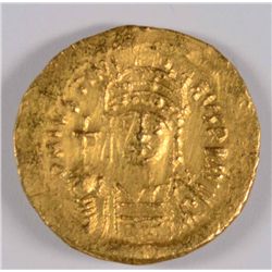 BYZANTINE GOLD SOLIDUS EMPEROR JUSTIN 565 AD AU/UNC