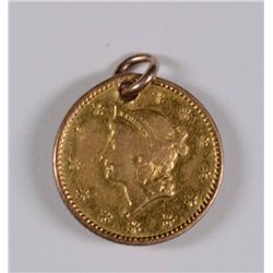 ORNATE LOVE TOKEN ON A TYPE 1 $1 GOLD