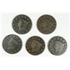Image 1 : 5 UNATTRIBUTED 1822  LARGE CENTS ALL GOOD - FINE