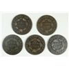 Image 2 : 5 UNATTRIBUTED 1822  LARGE CENTS ALL GOOD - FINE