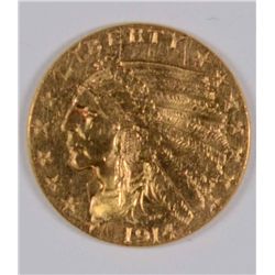 1914 $2.5 GOLD INDIAN WELL STRUCK MS-63