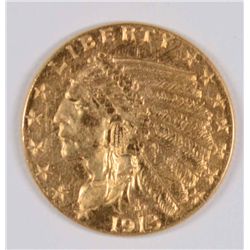 1913 $2.50 GOLD INDIAN CHOICE BU