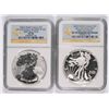Image 1 : 2 PIECE SET 2013-W AMERICAN SILVER EAGLE NGC PF-70, & SP-70