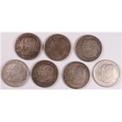 7 1923-S MONROE DOCTRINE COMMEMORATIVE HALVES ALL ABOUT XF