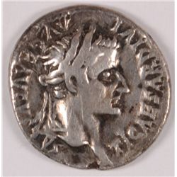 ROMAN IMPERIAL TIBERIUS 14-37 AD "TRIBUTE PENNY" SILVER SHARP VF
