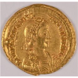 ROMAN IMPERIAL VALENTINIAN III 425-435 GOLD SOLIDUS AU/UNC