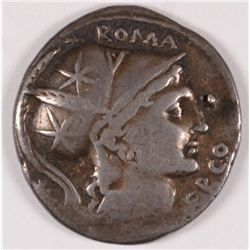 ROMAN REPUBLIC DENARIUS 109 BC LUTATIUS CERCO XF