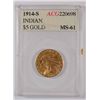 Image 1 : 1914-S $5.00 Gold ACG MS-61 SCARCE!!