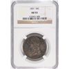 Image 1 : 1837 REEDED EDGE HALF DOLLAR, NGC AU-53  NICE COLOR!