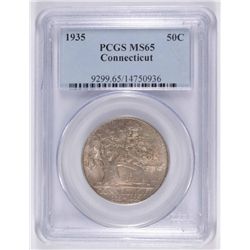 1935 CONNECTICUT HALF DOLLAR PCGS MS 65 GEM