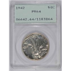 1942 WALKING LIBERTY HALF DOLLAR PCGS PROOF 64 RATTLER HOLDER