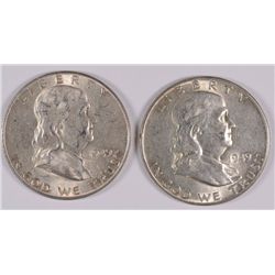 ( 2 ) 1949 FRANKLIN HALF DOLLARS, BU
