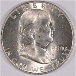 1950-D FRANKLIN HALF DOLLAR, MS-65 WHITE!