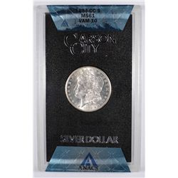1884-CC MORGAN SILVER DOLLAR, ANACS MS-61 ANACS  GSA  PLASTIC