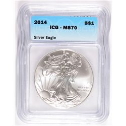2014 AMERICAN SILVER EAGLE, ICG MS-70!   PREFECT!