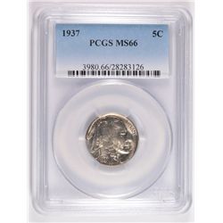 1937 BUFFALO NICKEL, PCGS MS-66  NICE!
