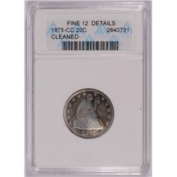 1875-CC SEATED LIBERTY 20 CENT PIECE ANACS FINE