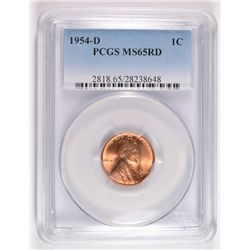 1954-D LINCOLN CENT, PCGS MS-65 RED