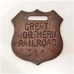 GREAT NORTHERN RAILROAD GUN TAG / WATCH FOB