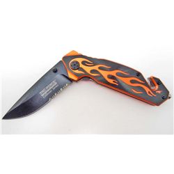 TAC-FORCE ORANGE FLAME POCKET KNIFE