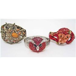 LOT OF 3 AUSTRIAN CRYSTAL BRACELETS