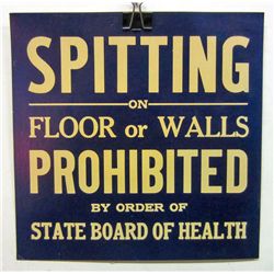 SPITTING ON FLOOR OR WALLS PROHIBITED POSTER