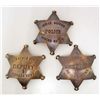 Image 1 : LOT OF 3 OLD WEST STYLE STAR LAW BADGES