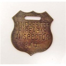 WINCHESTER FIREARMS INSPECTOR GUN TAG / WATCH FOB