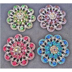 LOT OF 4 RHINESTONE BROOCHES