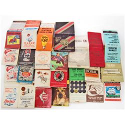 LOT OF 25 VINTAGE ADVERTISING MATCH BOOKS ALL USED