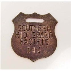 SOUTHERN PACIFIC RIO GRAND RAILROAD GUN TAG / WATCH FOB