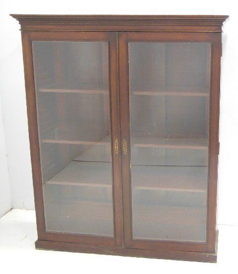 2 Glass Door Mahogany Bookcase Ca 1920 S